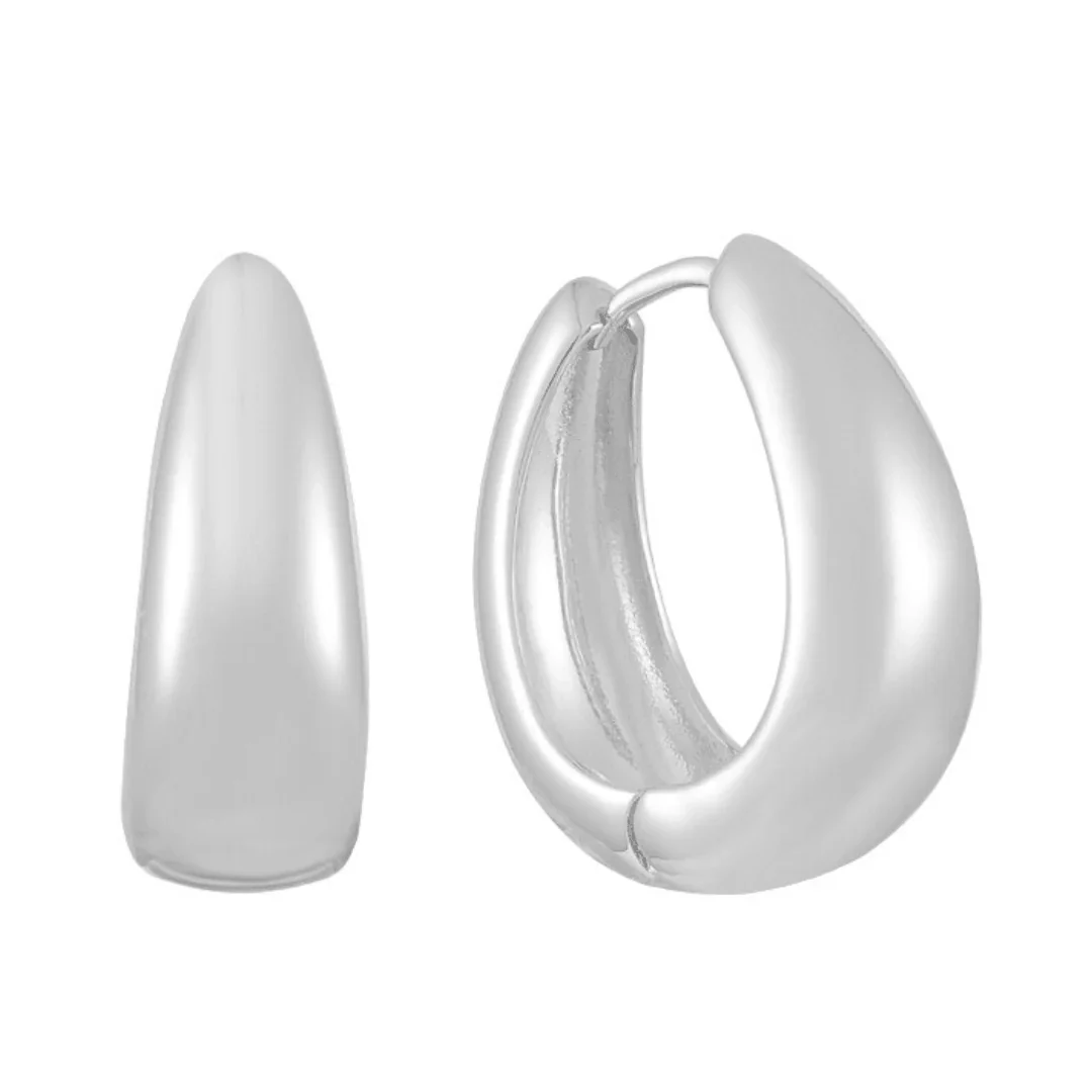 Hoop Earrings Dome Huggie Classic Non Tarnish Jewelry